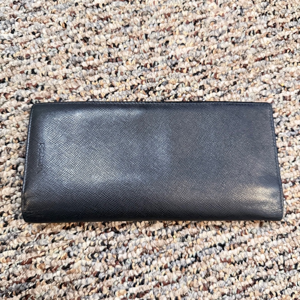 Prada Smooth Black Leather Wallet With Certificate Of Authenticity